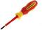 A red screwdriver with a yellow handle, marked with 'GEDORE red'. Suitable for electrical work, with an insulated handle.