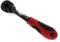 'Ratchet with black and red handle, suitable for tightening or loosening screws and nuts. Robust and ergonomically designed.'