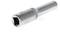 A silver knurled nut with a ridged edge, suitable for a ratchet or a tool with a square connection.