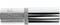 A silver socket insert with knurling and size engraved on the side, for use with socket tools.