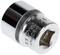 Chrome-plated socket, large, with engraving '24'. Used for fastening and removing hexagonal bolts or nuts.