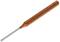 An orange screwdriver with a slender, silver shaft and a flat tip, suitable for precise assembly work.