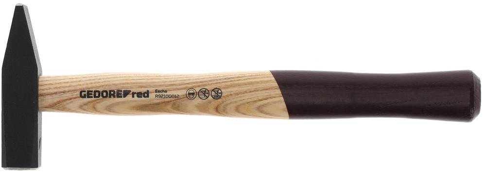 A hammer with a wooden handle and black metal head. The brand 'GEDORE red' is printed on the handle.