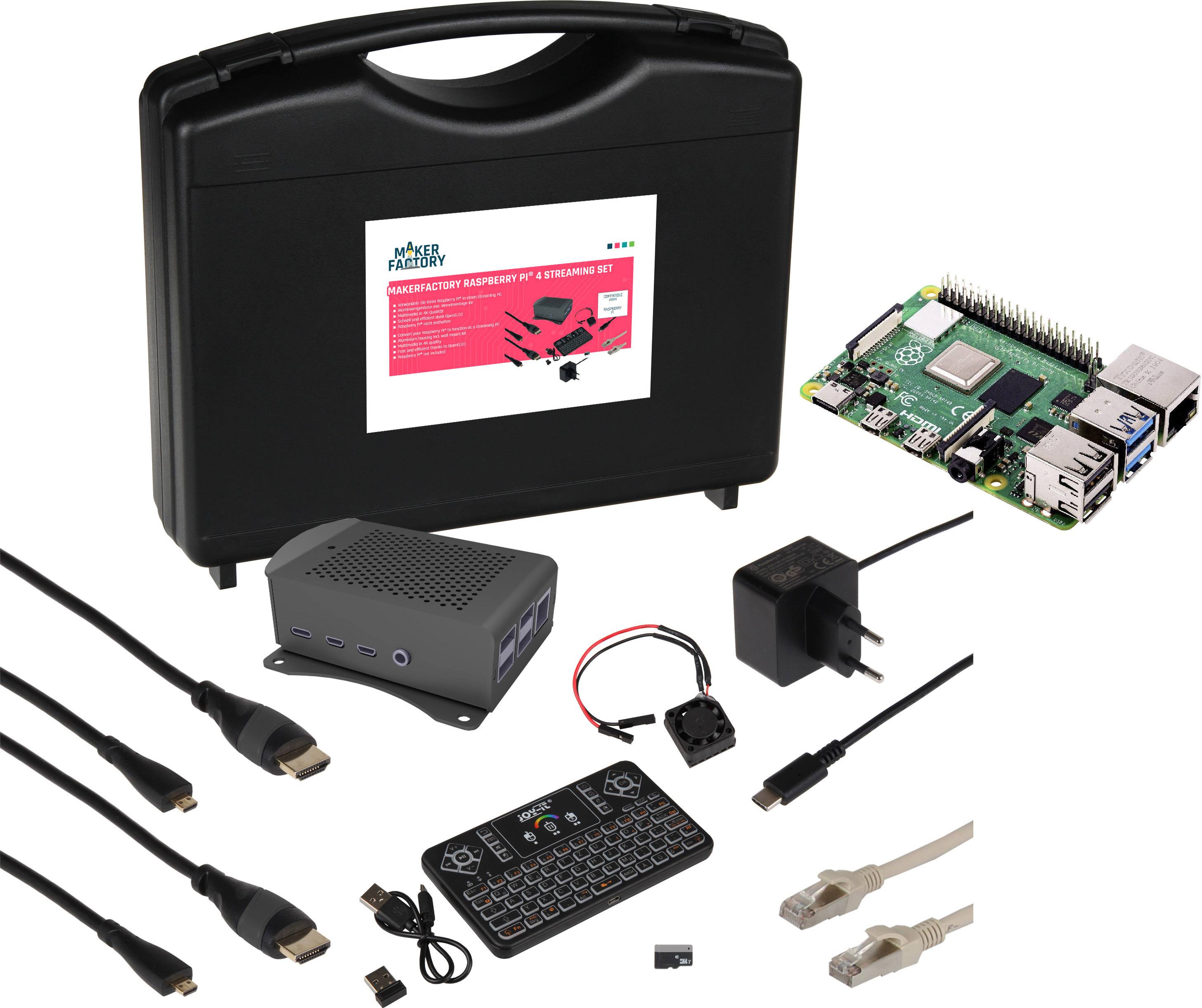Makerfactory Streaming Set Raspberry Pi® 4 B 4 Gb 4 X 1 5 Ghz Storage Case Housing Psu