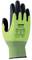 Green work glove with black palm, text 'uvex c500 wet', Made in Germany, Size 9.