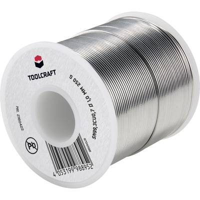 'Toolcraft solder reel, 0.5 mm diameter, 250 g. Suitable for electronic and repair work.'