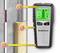 A detector indicates distances to metal reinforcement (46 mm), beam (38 mm), and live electrical conduit (76 mm) on a wall.