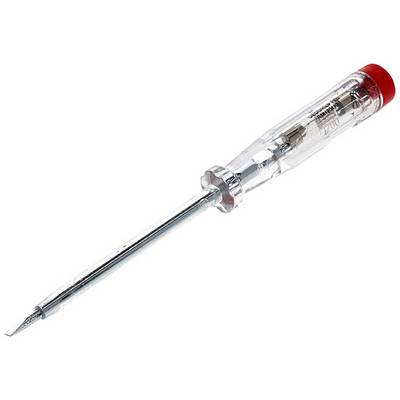 A transparent phase tester with a red handle, used for testing electrical voltages.