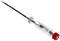 A voltage tester with a clear plastic handle and metal tip, suitable for checking electrical voltage or circuits.