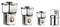 Four chrome-plated valve adapters in various sizes, arranged from large to small. Each adapter has a visible inner ring.