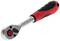 A silver adjustable spanner with a red and black handle is visibly positioned frontally. The release button is in red.