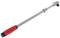Torque wrench with a red handle, silver shaft and ratchet head, used for precisely tightening screws and nuts.