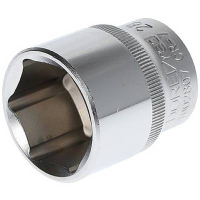 Silver hexagon socket wrench, slightly angled in the photograph, with a smooth top and ridged edge for better grip.
