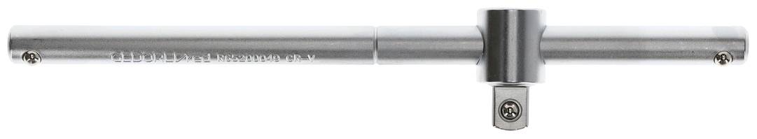 Metallic T-key with a rotatable head, used for loosening or tightening screws or nuts in mechanical applications.