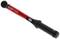 Red torque wrench with black handle, suitable for precise tightening of screws. Display for value indication.