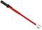 A red torque wrench with a black handle and metallic head, used for precisely tightening screws and nuts.