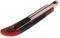 A red and black universal knife with a retractable blade, suitable for cutting paper or cardboard.