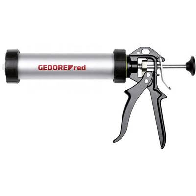 Cartridge gun with the 'GEDORE red' logo on the cartridge, suitable for applying sealants.
