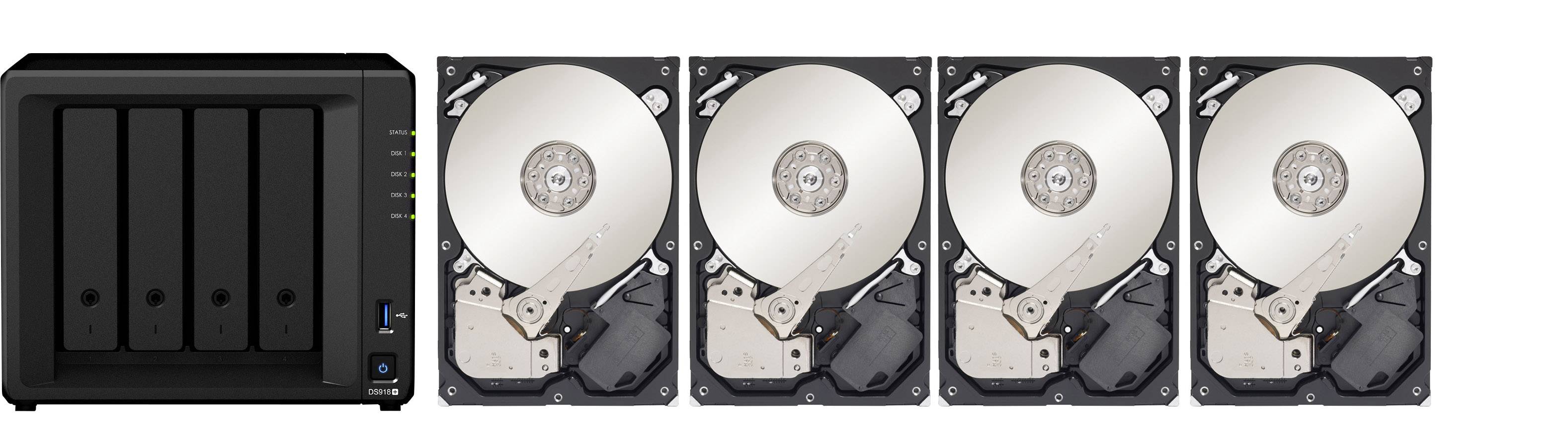 Synology DiskStation DS918+-12TB-FR NAS server 12 TB 4 Bay 2x M2 slot