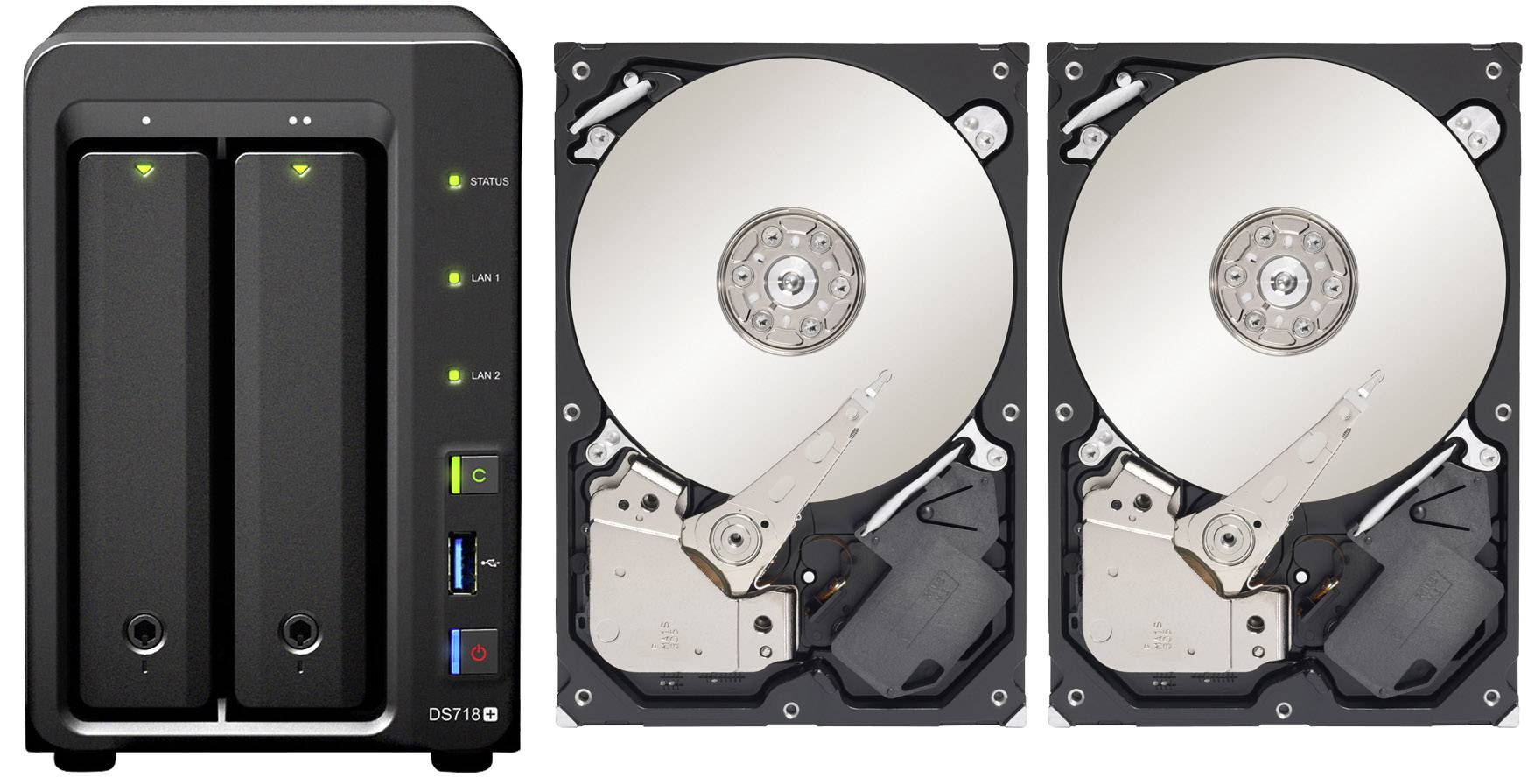 Synology DiskStation DS718+ NAS server 8 TB 2 Bay built-in 2x 4TB HDD (recertified) DS718+-8TB-FR