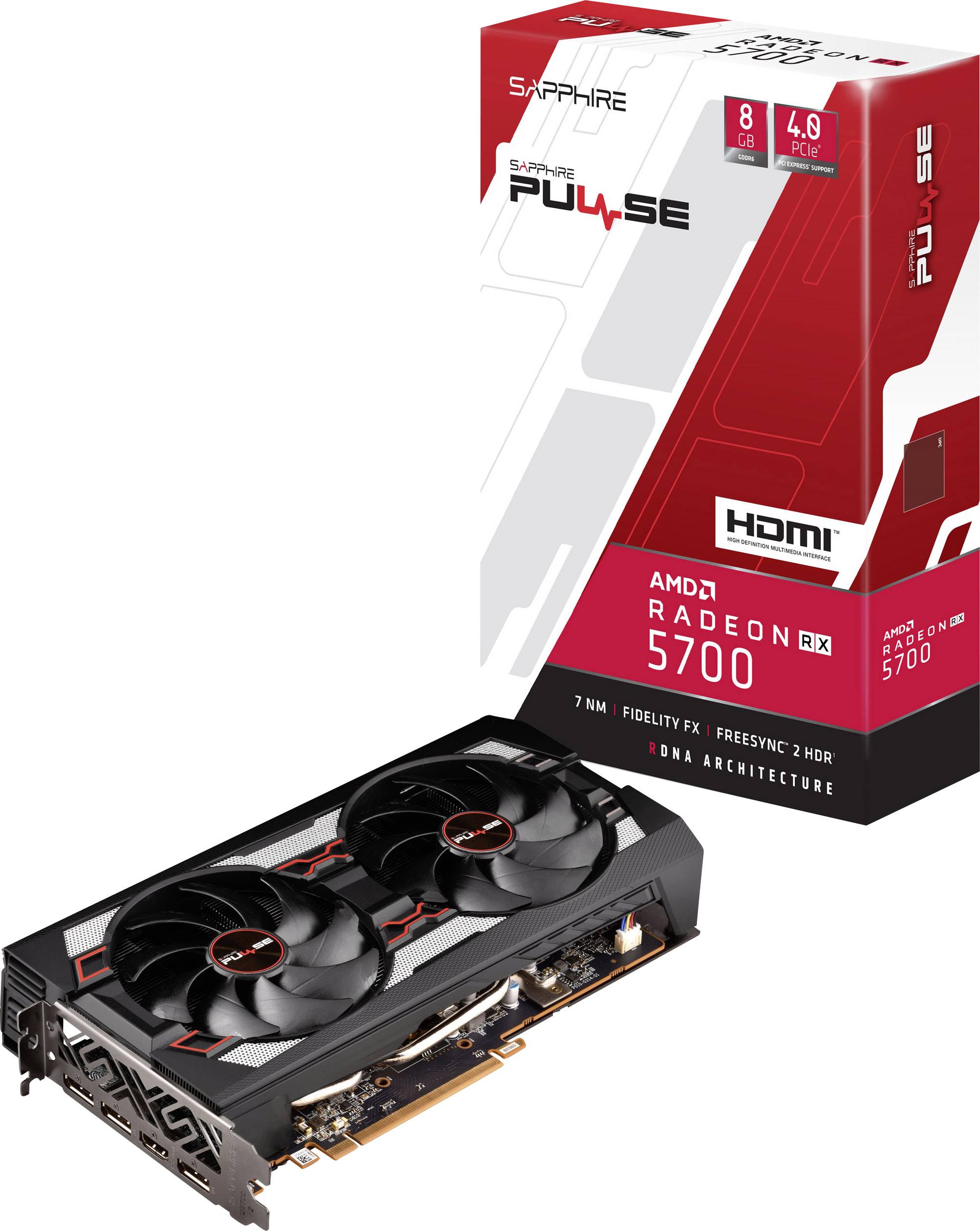 Sapphire GPU AMD Radeon RX 5700 Pulse 8 GB GDDR6 RAM PCIe x16 HDMI™, DisplayPort