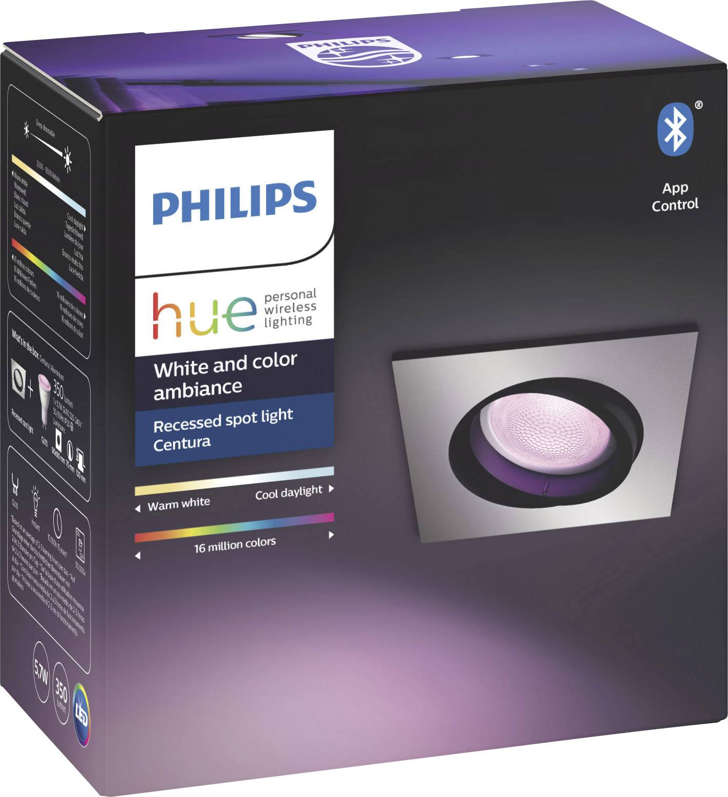 Philips LED Flush mount light 50551/48/P7 Centura GU10 5.7 W RGBW-28