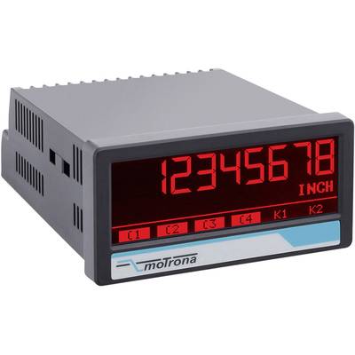 An electronic counter displays the number '12345678' in a red LED display, with the unit 'INCH' shown to the right.