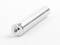 Cylindrical metal tube on a white background, with a small hole at one end, smooth and shiny, with no visible markings.