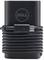 A black Dell power adapter with a coiled cable and a USB-C connector, suitable for laptops or similar devices.