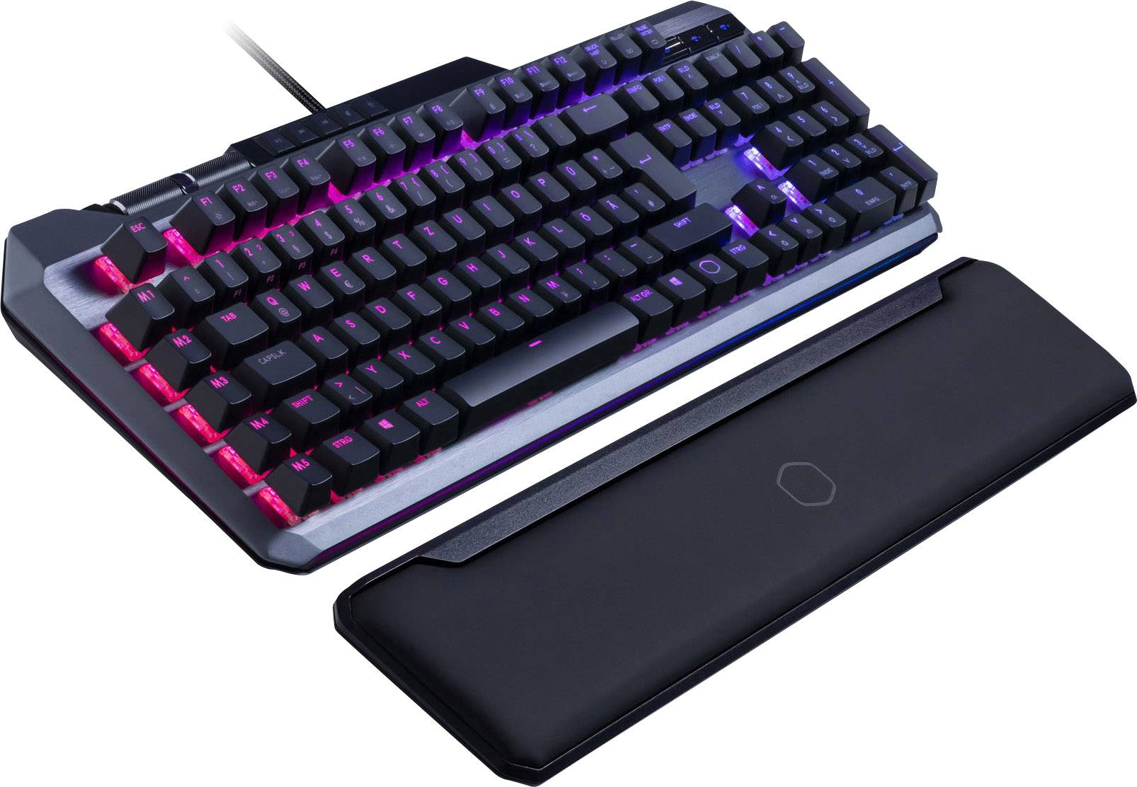 Cooler Master Mk850 Rgb Usb Gaming Keyboard German Qwertz Windows Silver Backlit Gel Wrist Support Mat Detachable C Conrad Com