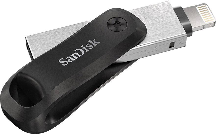 SanDisk iXpand™ Flash Drive Go USB smartphone/tablet extra memory Black, Silver 256 GB USB A (USB 3.2 1st gen), Apple Lightning