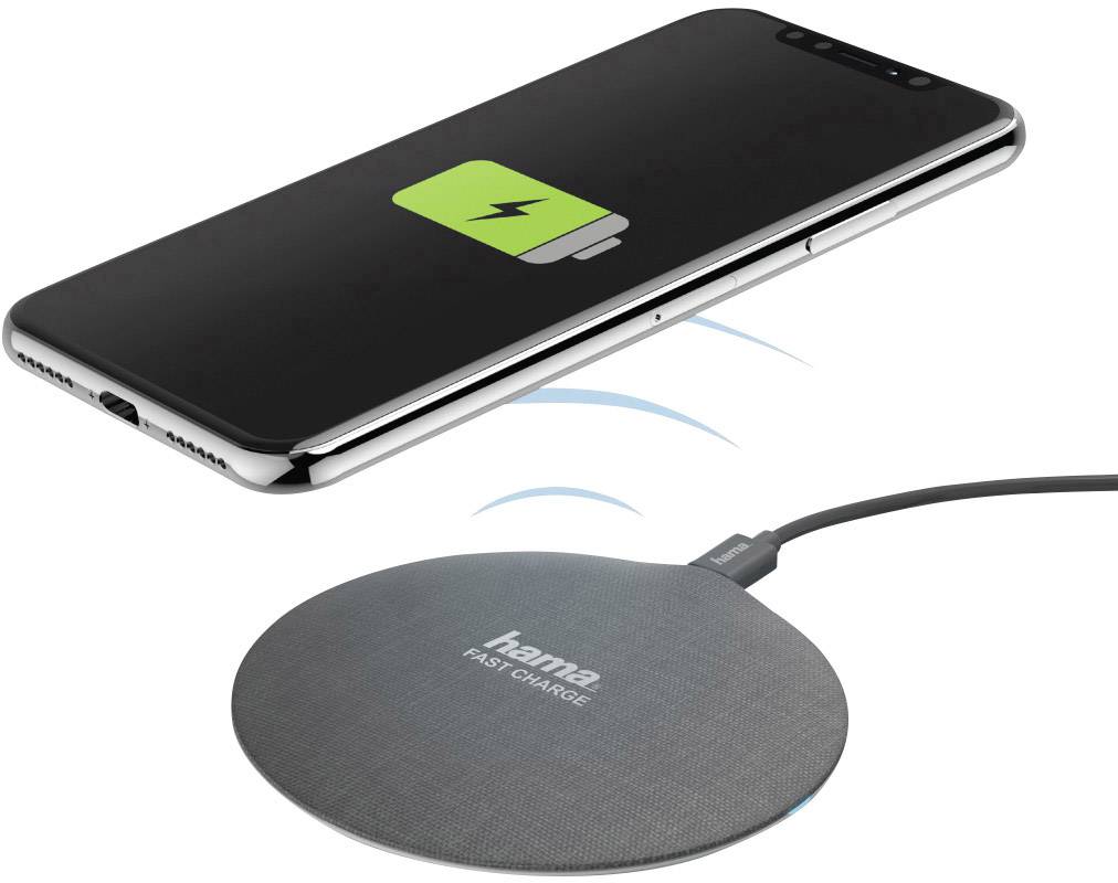 Hama Wireless charger 2000 mA FC10 Metal 00183381 Outputs Inductive charging standard Black-1