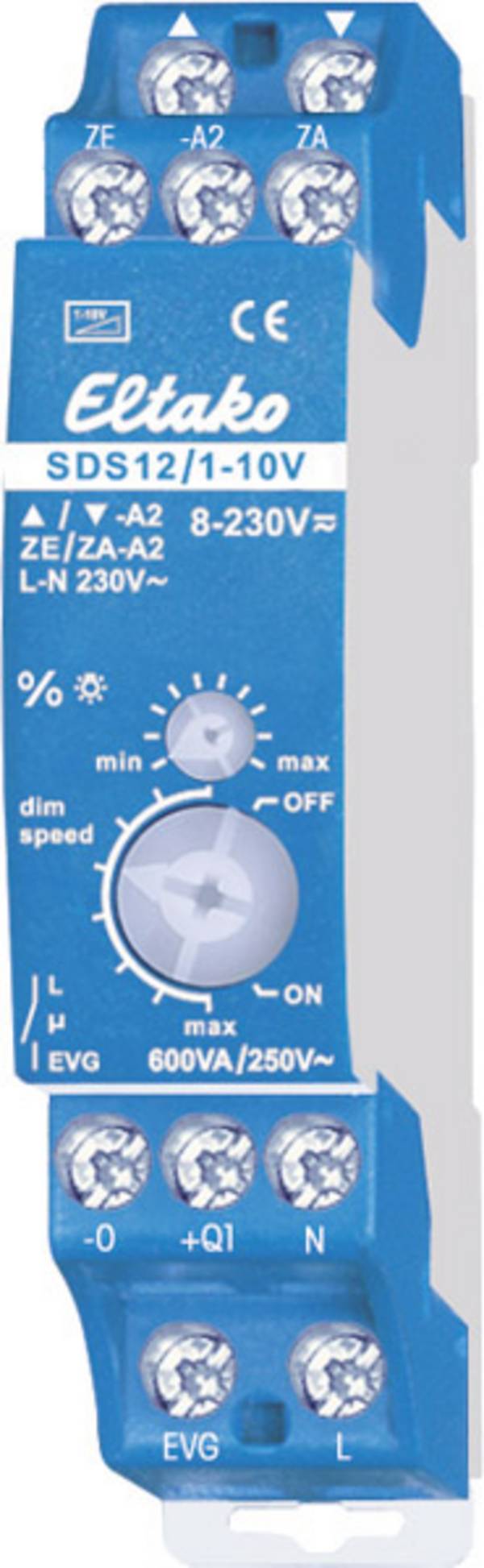 Eltako 21100800 DIN-rail dimmer Suitable for light bulbs: Halogen lamp Blue