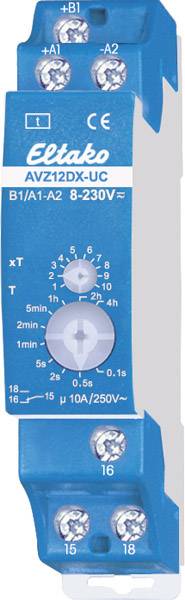 Eltako 23001302 AVZ12DX-UC TDR Monofunctional 230 V 1 pc(s) Time range: 0.1 s - 40 h 1 change-over