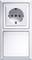 White electrical socket with cover plate on the wall, suitable for European plugs.