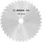 'Bosch wood saw blade with 36 teeth, maximum 9,500 rpm, 160 mm diameter, 1.5 mm thick, silver in colour.'