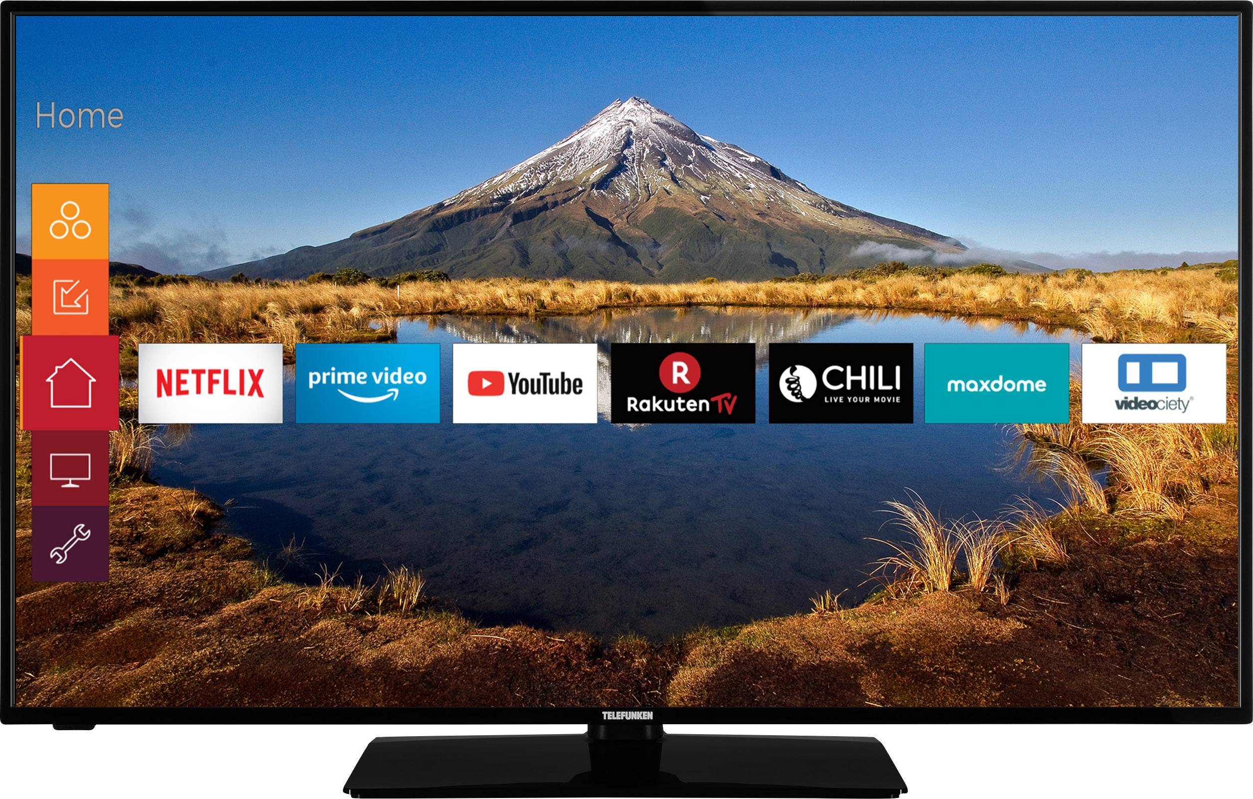 Telefunken C58U446A LED TV 147 cm 58 inch EEC A++ (A++ – E) DVB-T2, DVB-C, DVB-S, UHD, Smart TV, Wi-Fi, CI+ Black