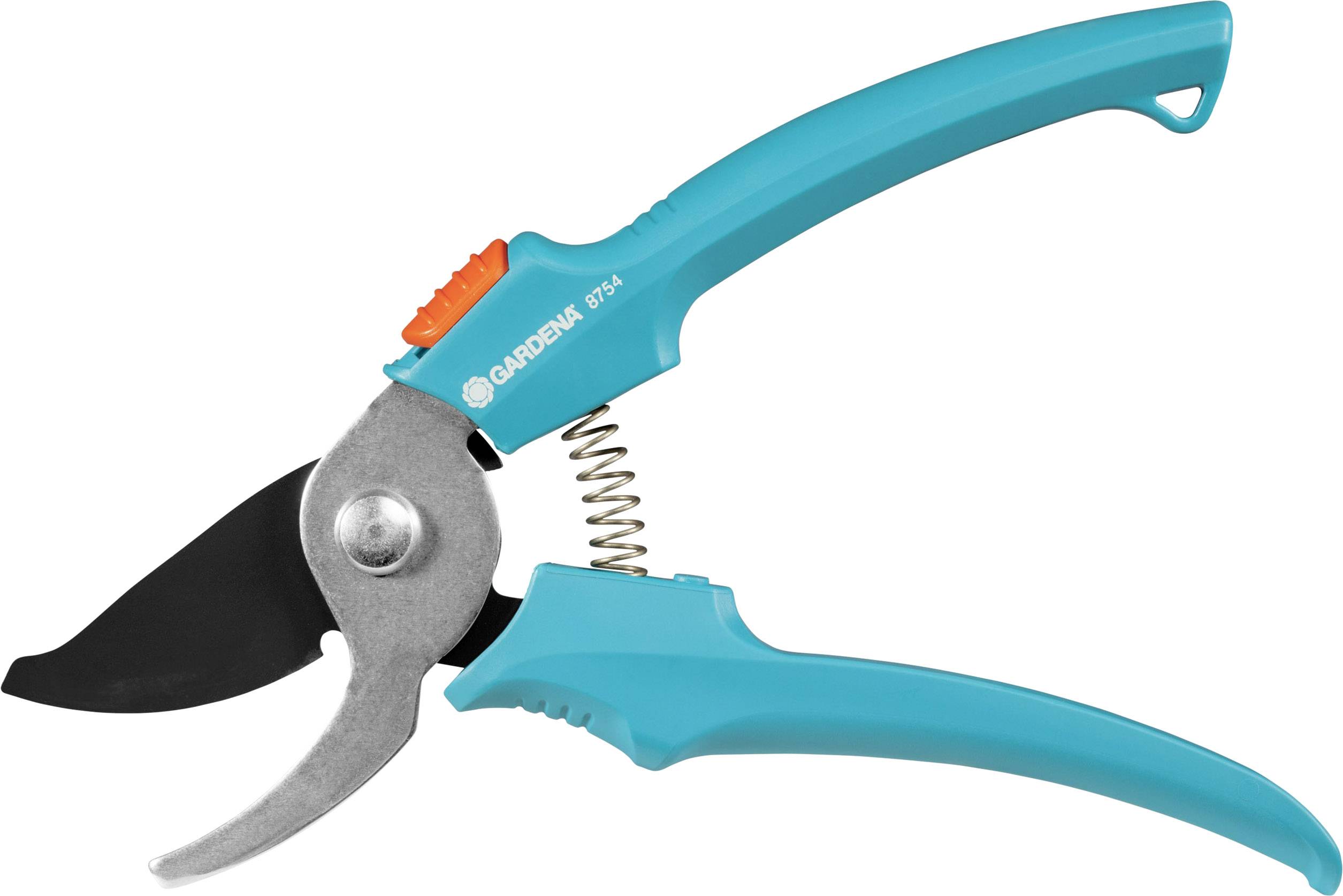 Garden secateurs with a blue handle and silver blade, suitable for cutting branches and twigs.