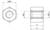 Technical drawing of a hexagonal nut. Dimensions: M3, 5 mm width. Includes top and side views with markings.