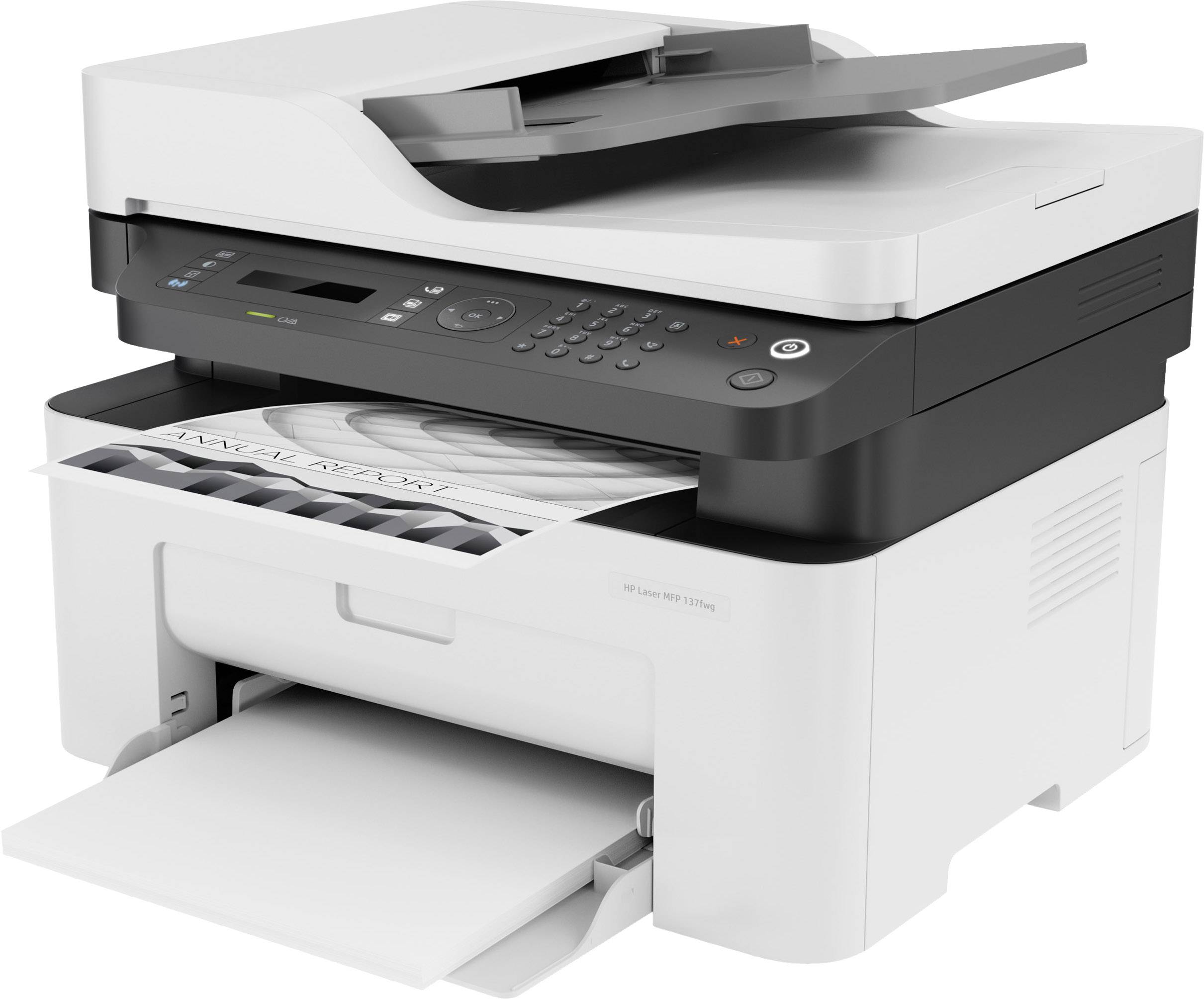 HP Laser MFP 137fwg Mono laser multifunction printer A4 Printer, scanner, copier, fax LAN, Wi-Fi, ADF