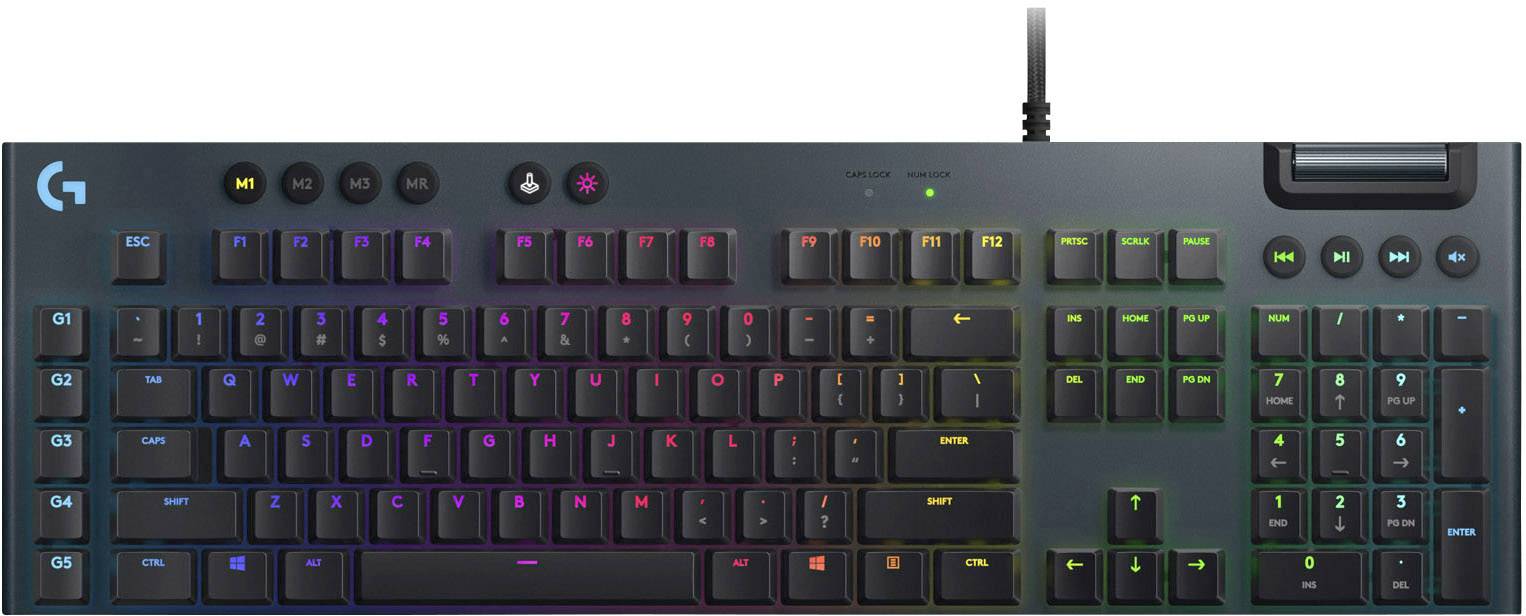 Logitech Gaming G815 LIGHTSYNC RGB Mechanical Gaming Keyboard USB Gaming keyboard German, QWERTZ, Windows® Black Backlit, Built-in user memory