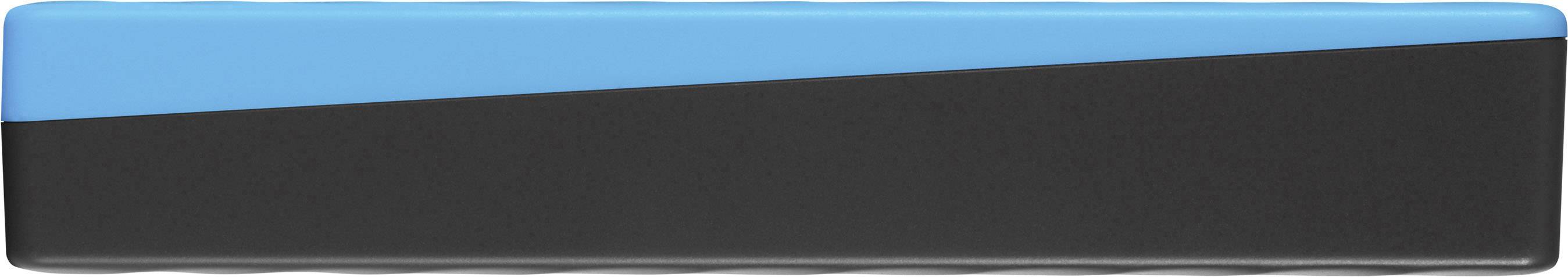 A rectangular object with a diagonal blue and black gradient.
