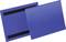 Two blue magnetic boards, one with a black stripe, lying side by side. They are rectangular and appear to be made of plastic.