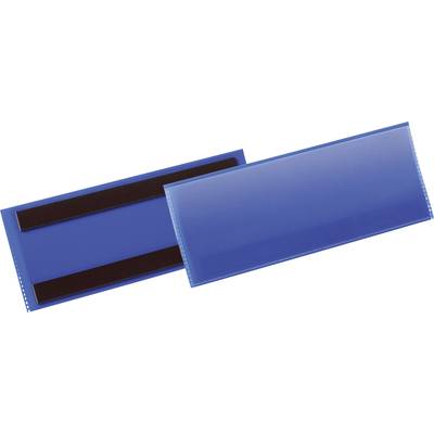 Two blue magnetic pouches. One shows black magnetic strips, the other its smooth side. Suitable for attachment to metal surfaces.