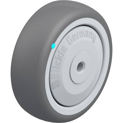A grey castor wheel with the inscription 'Blickle Germany', used as part of a trolley or similar device.