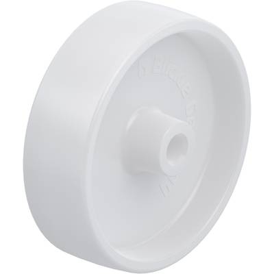 White plastic roll, viewed from the side.