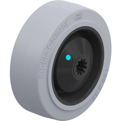 White, round component with a black inner piece and a small blue dot in the centre.