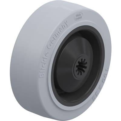 Grey wheel with black inner ring, inscription 'Blickle Germany'.