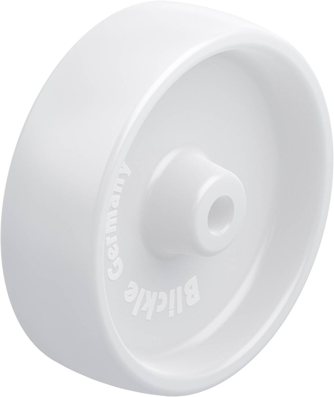 A round, white object with a raised central section and the inscription 'Biltkle Germany' on the side.