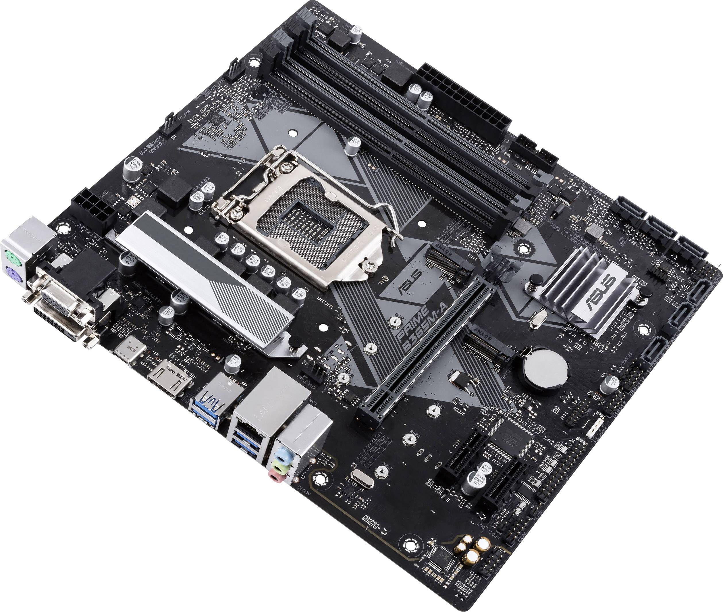 Asus PRIME B365M-A Motherboard PC base Intel® 1151 Form factor (details) Micro-ATX Motherboard chipset Intel® B365-2